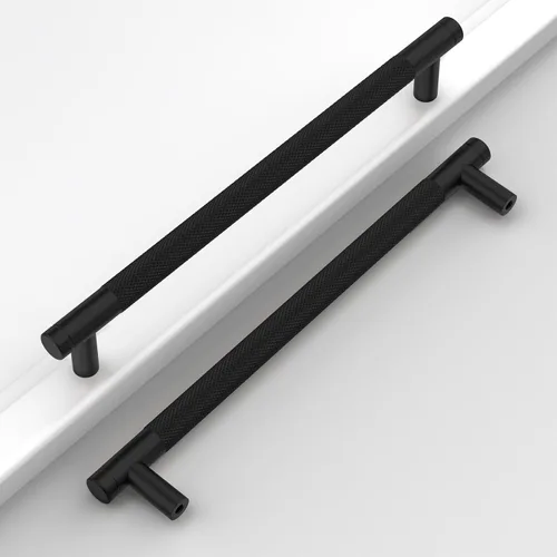 Miniatura 16 de Paquete de 10 tiradores de gabinete de cocina color oro cepillado de 5 pulgadas (128mm), manijas estriadas para cajones, accesorios para armarios