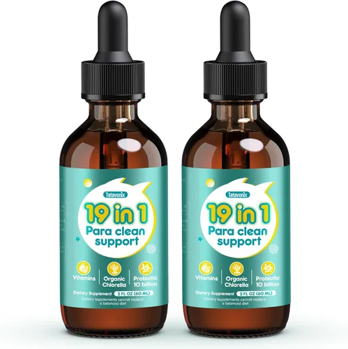 Miniatura 8 de Gotas de Limpieza Intestinal Herbal 19 en 1 - Ajenjo, Nogal Negro, Chlorella 250mg, Probióticos 10B, Clavo y Orégano - Soporte de Desintoxicación