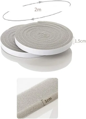Miniatura 6 de Burlete adhesivo para puertas y ventanas, cinta de espuma gruesa insonorizante, cinta adhesiva de sellado para ventana del hogar, ventana, puerta