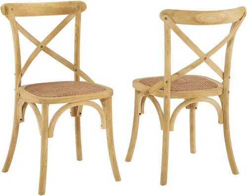 Miniatura 14 de Modway Gear - Sillas de comedor rústicas y modernas, de madera de olmo, dos sillas de comedor