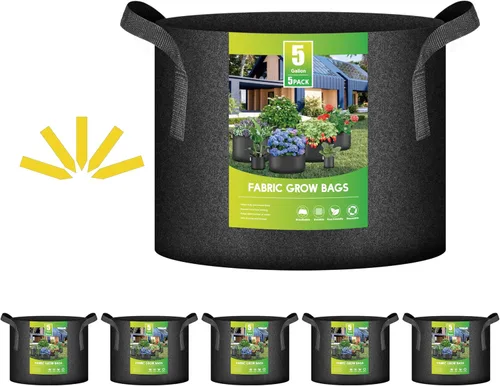 Miniatura 21 de iPower Paquete de 10 bolsas de cultivo de 3 galones, macetas de tela no tejida, contenedor de aireación con asas de correa para jardín y plantación