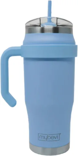 Miniatura 11 de MyBevi Outlander - Taza de viaje de acero inoxidable de alta calidad, para frío/calor, aislamiento de 3 capas, mango resistente, duradera y elegante