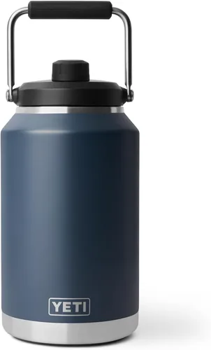 Miniatura 3 de YETI Rambler - Jarra de galón 2.0, aislada al vacío, a prueba de fugas, acero inoxidable con tapa magnética, color verde bosque negro