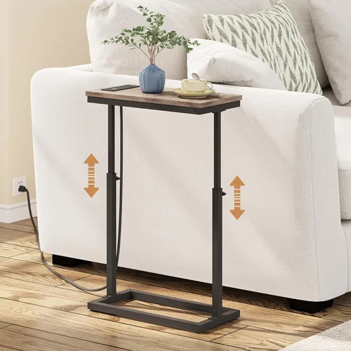 Miniatura 11 de TUTOTAK Mesa auxiliar, mesa auxiliar, mesa de sofá alta, mesa de sofá, sala de estar, dormitorio, negro TB01BK083P