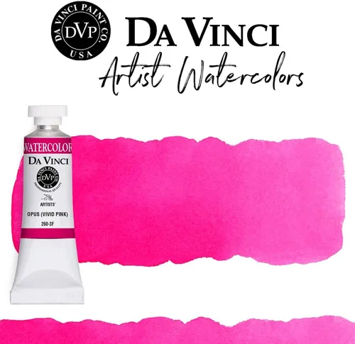 Miniatura 244 de DA VINCI PAINTS Pintura Acuarela Profesional para Artistas, Alizarin Crimson (Quinacridone), 37ml Índigo