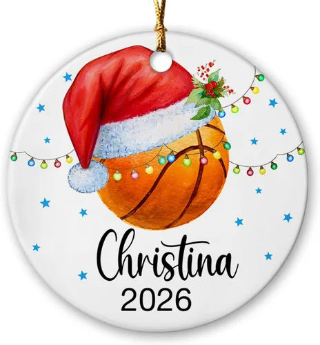Miniatura 8 de Adorno de Navidad de bádminton 2024, adorno personalizado de jugador de bádminton con nombre y año, regalo personalizado de recuerdo de cerámica