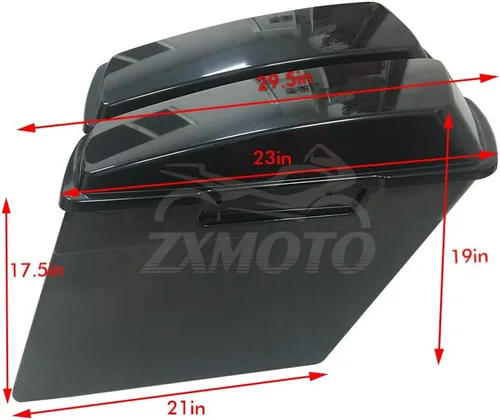 Miniatura 3 de Juego de alforjas estiradas extendidas sin pintar de 4 pulgadas 2 en 1, sin recortes, con tapas, para modelos Harley Touring 1993-2013, Road King