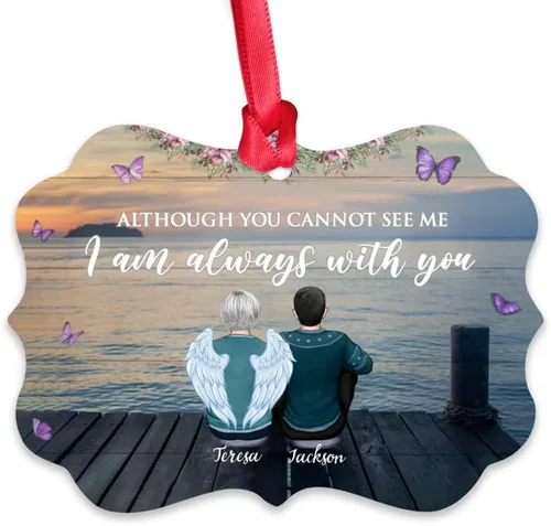 Miniatura 23 de Gossby Adorno conmemorativo de Navidad personalizado – Pérdida de padre estoy siempre contigo (padre, hija) personalizado para decoración de árbol