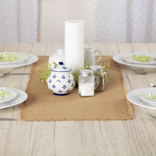 Miniatura 6 de VHC Brands Farmhouse Holiday - Alfombra de arpillera blanca vintage para mesa y cocina, 13 x 48 pulgadas
