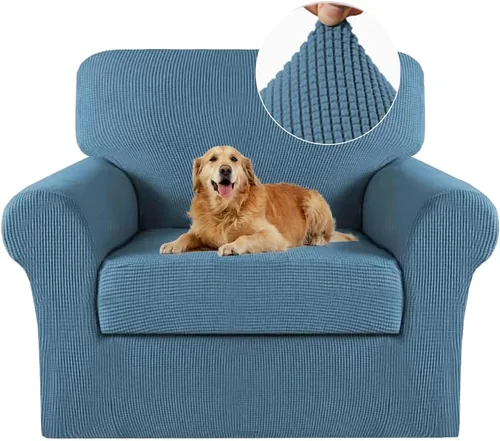 Miniatura 31 de Turquoize Fundas para sofá lavables de 2 piezas, fundas para sofá de 3 cojines, fundas elásticas para sofá con parte inferior elástica, tela
