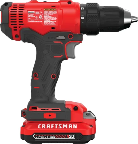Miniatura 12 de CRAFTSMAN V20 - Kit de taladro/controlador inalámbricos (CMCD701C2)