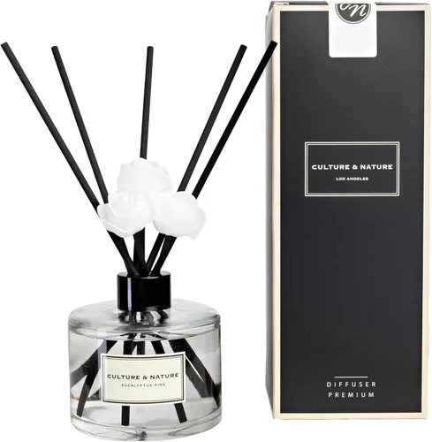 Miniatura 10 de CULTURE & NATURE - Set de difusor de varillas de 6.7 onzas líquidas (200ml) - Difusor con varillas perfumado a vainilla - Fragancia para el hogar