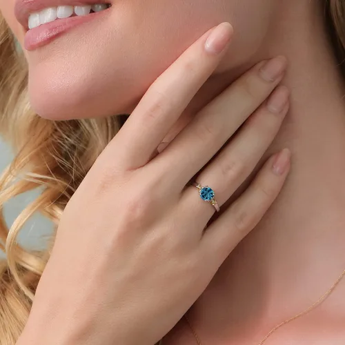 Miniatura 4 de Gem Stone King Anillo de compromiso de plata de ley 925 y oro amarillo de 10 quilates de 0.236 in con piedra preciosa de corte cojín Anillo