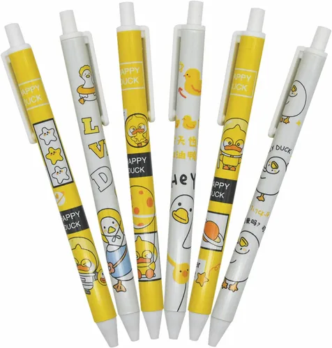 Miniatura 9 de 12 bolígrafos de gel retráctiles con diseño de animales de dibujos animados, bonitos bolígrafos de gel retráctiles Kawaii, tinta negra