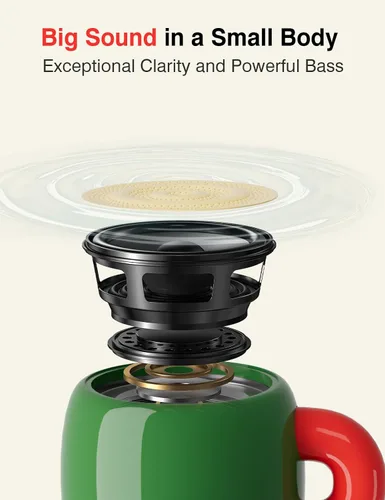 Miniatura 3 de EWA Altavoz Bluetooth, mini altavoz Bluetooth portátil con diseño creativo en forma de taza, IP67 impermeable, sonido fuerte y claro, regalo ideal