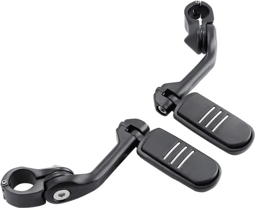 Miniatura 24 de XFMT - Estribos de color negro mate para motocicleta, 1.25 pulgadas, incluye kit de montaje