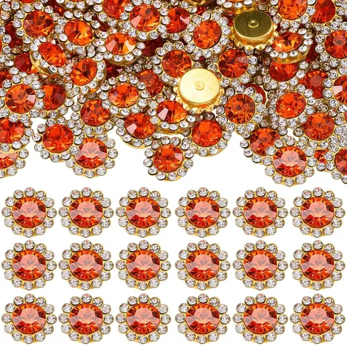 Miniatura 30 de 160 diamantes de imitación para coser de 0.472 pulgadas, base de metal, diamantes de imitación para coser en ropa, zapatos, aretes, cinturón