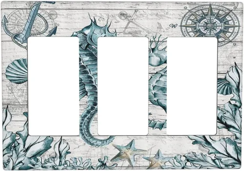 Miniatura 49 de Divertidas Cubiertas de Interruptor de Luz de Tiburón Azul del Océano Mujer Nadando 1 Gang Placa de Pared de Palanca Individual Cubierta Decorativa