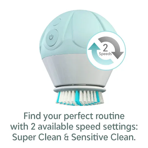 Miniatura 4 de Tao Clean Ona Diamond - Cepillo facial orbital y estación de limpieza, Robin's Egg Blue, cepillo eléctrico de limpieza facial con mango ergonómico