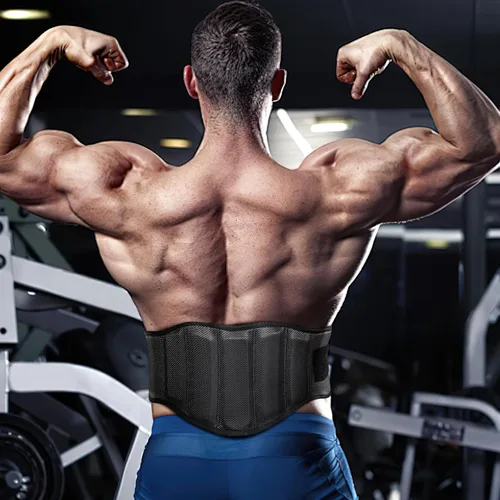 Miniatura 2 de Cinturón de levantamiento de pesas para hombres y mujeres, cinturón de gimnasio de apoyo lumbar y espalda de 8 pulgadas para culturismo, fitness