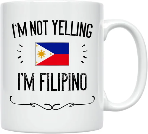 Miniatura 5 de Taza de viaje de 14 onzas con texto en inglés "I'm Not Yelling I'm Filipino" (14 onzas) de recuerdo del orgullo del orgullo y regalos del orgullo