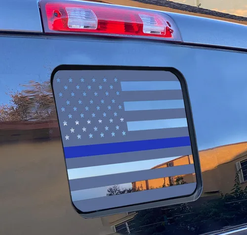 Miniatura 7 de Xinghe para Ford F150 F250 F350 2015-2025 2026, Calcomanías de bandera americana para ventana trasera, Calcomanía de bandera USA mate para ventana