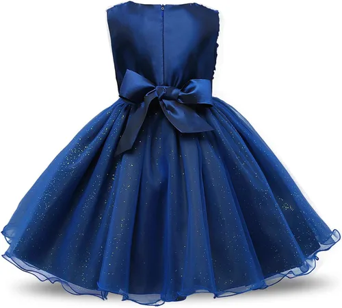 Miniatura 2 de NNJXD Vestido de princesa de tutú con flores 3D sin mangas para niña para las fiestas