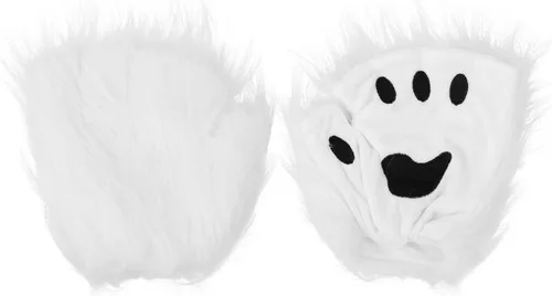 Miniatura 78 de Guantes de garra para disfraz de Halloween, medio dedo, lobo, oso, gato, guantes, guantes de piel sintética para mascarada, cosplay, utilería de mano
