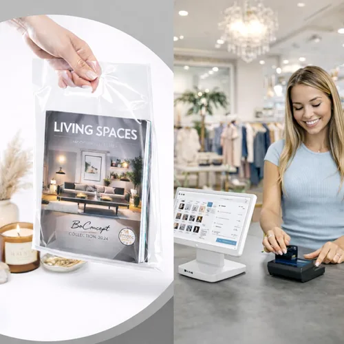 Miniatura 4 de Infinite Pack 100 bolsas de plástico transparentes con asas de 12"x15" 1.25Mil de espesor, bolsas brillantes de venta al por menor y de compras