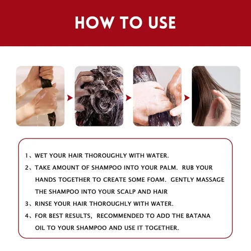 Miniatura 5 de Champú de aceite Batana para adelgazar el cabello, tratamiento de cuidado del cuero cabelludo con vitamina C para restaurar el cabello dañado