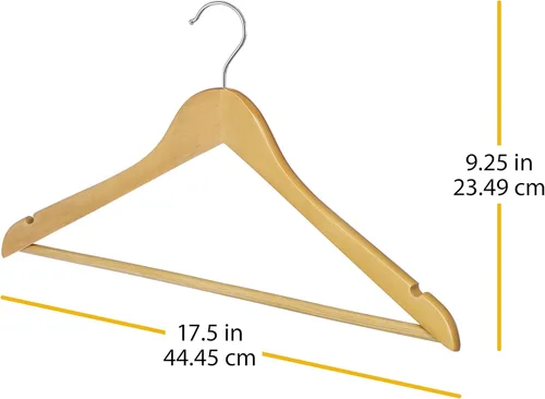 Miniatura 2 de Whitmor Juego de 16 perchas de madera natural GRADE A
