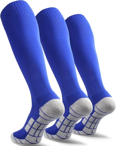 Miniatura 21 de CWVLC - Calcetines de fútbol (1/3/5 pares) calcetines altos hasta la rodilla, para deportes de equipo, para adultos, jóvenes y niños