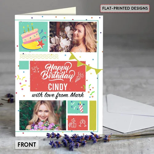 Miniatura 3 de SANDJEST Tarjeta de cumpleaños personalizada con foto personalizada de 5 x 7 pulgadas, tarjeta de felicitación para pareja, marido, esposa, amantes