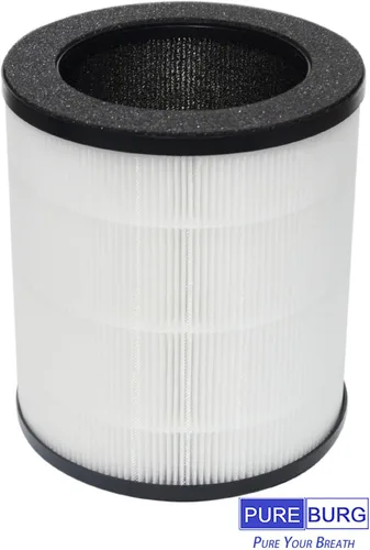Miniatura 3 de PUREBURG Filtros de repuesto compatibles con purificador de aire Mooka M02, paquete de 2 unidades H13 HEPA de filtración de 3 etapas de carbón