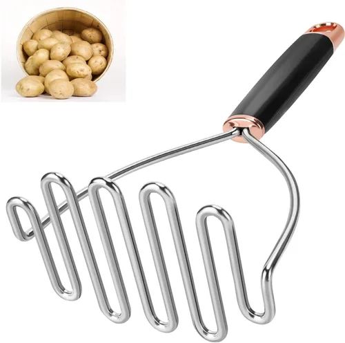 Triturador de papas, triturador de papas, acero inoxidable, triturador de puré de papas resistente, herramienta profesional de cocina para frijoles,