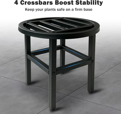 Miniatura 4 de Soporte para plantas para interiores y exteriores, soporte de metal de 13 pulgadas de alto, soportes de pedestal de hierro forjado resistentes