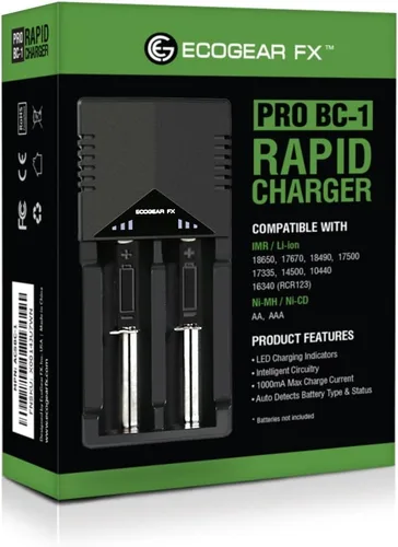 Miniatura 5 de Cargador inteligente de batería de litio dual, carga rápida de iones de litio EcoGear FX - Carga rápidamente 18650, 14500, AAA, AA y la mayoría