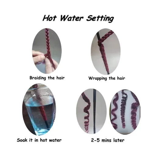 Miniatura 4 de Liang Dian Cabello Trenzado Preestirado Ombre de 12 Pulgadas, 8 Paquetes de Trenzas de Ganchillo Sintéticas, Ajuste con Agua Caliente, Extensiones