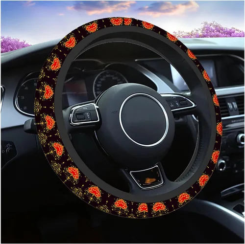 Miniatura 13 de Swono Fundas de volante de neopreno antideslizantes con diseño de fantasmas lindos y divertidos fantasmas bailarines de Halloween, agarre cómodo