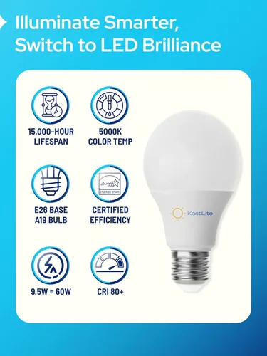 Miniatura 6 de KASTLITE Lámpara LED para exteriores, 9.5 W Energy Star 5000 K, montaje en pared ovalado, iluminación náutica, policarbonato a prueba de óxido