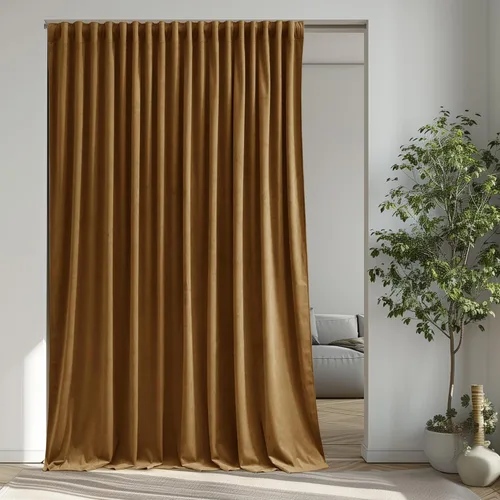 Miniatura 33 de StangH - Cortinas opacas de terciopelo con pestaña trasera, aislamiento térmico, para puerta corrediza, dormitorio, telón de fondo, estudio, teatro