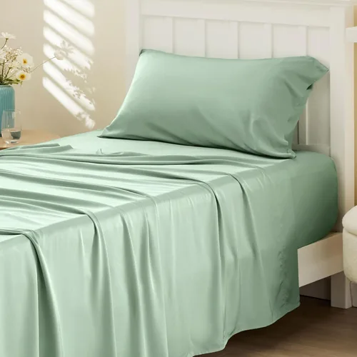 Miniatura 50 de Bedsure Juego de sábanas de tamaño King, sábanas refrescantes King, rayón derivado del bambú, bolsillo profundo de hasta 16 pulgadas, sábanas 03