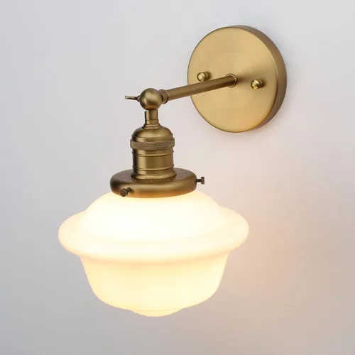 Miniatura 5 de Pathson Modern Wall Sconce, Milk White Bathroom Vanity Light Fixture, Wall Lighting for Bedroom Living Room Hallway Home Decor