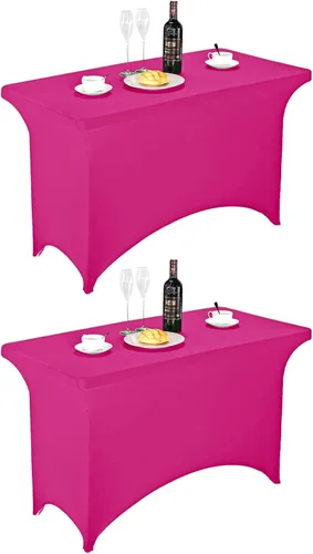 Miniatura 88 de FORLIFE - Funda de mesa de elastano, mantel ajustado de 4 pies para mesas rectangulares, funda elástica para patio, universal para bodas, banquetes