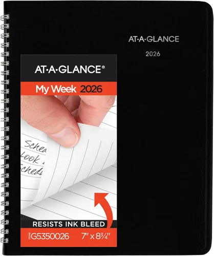 Miniatura 9 de AT-A-GLANCE 2026 Agenda, Semanal, 3-1/2" x 6", Tamaño de Bolsillo, Programación Abierta, DayMinder, Negro (SK480026)