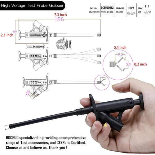 Miniatura 2 de Cables de prueba de multímetro, juego de adaptador de sonda de prueba de aguja de medidor, clips de alineador, kit de cables de prueba electrónicos