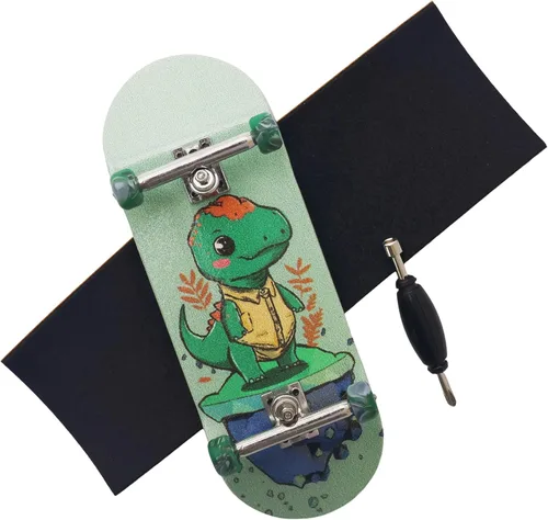 Miniatura 9 de Pro Patineta para dedos 34mm de madera con camiones profesionales y ruedas CNC (Alien)