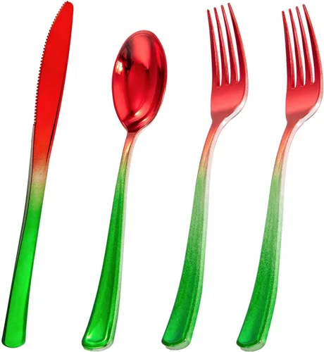 Miniatura 16 de Liacere 200 tenedores de plástico dorados, pesados, tenedores resistentes de 7.4 pulgadas, cubiertos de plástico dorado perfectos para fiestas