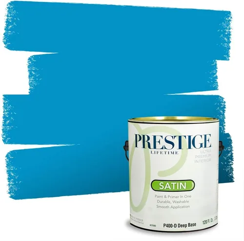 Miniatura 253 de Prestige Paints. - Base y pintura para exteriores en un solo galón, 1 galón. plano, comparable con Sherwin Williams Topsail. SW6799-PCM