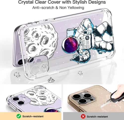 Miniatura 3 de LUXVEER Funda para iPhone 11 con protector de pantalla, elegante diseño floral en TPU suave y transparente, ajuste delgado, funda protectora